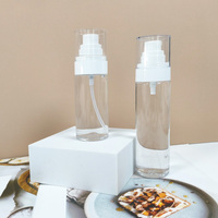 Flacon pulvérisateur rond transparent en plastique PET de 50 ml, 100 ml, 120 ml, flacon de toner à brume fine en plastique