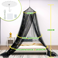 Moustiquaire pliable de forme ronde à baldaquin imprimé lumineux conçu pour lits King Size