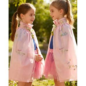 Conjunto de Disfraz de Princesa para Niñas MS, Capa Bordada Rosa y Falda de Tul, para Actuaciones y Disfraces - Product Image 4