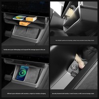Hesheng Tesla Huans Model3 Y YL Darkness Kotak Penyimpanan Konsol Sandaran Tangan Mobil Bahan ABS Buatan China Suku Cadang Mobil