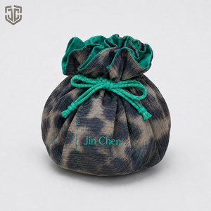 Pochette à cordon en polyester réutilisable, pliable, vintage, avec logo personnalisé, pour bijoux, cadeaux, cosmétiques, organisateur, faveur de mariage, <span class=keywords><strong>voyage</strong></span> - Product Image 1