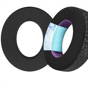 Coussinets d'oreille de remplacement Jomwag pour casques <span class=keywords><strong>700</strong></span>/NC700 - Coton et mousse à mémoire de forme, design noir/violet rafraîchissant - Product Image 1