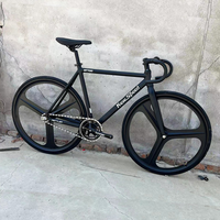 Vélo à pignon fixe fabriqué en Chine, en alliage d'aluminium, pour sports de plein air, vitesse unique, 700C, vélo de route, vélo urbain, noir/rouge