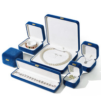 Coffret à bijoux rectangulaire en velours haut de gamme importé, anti-poussière, à changement de couleur, avec impression en relief, pour présentation de bagues et objets de collection