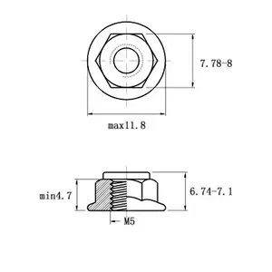 ייצור A2 A4 SS304 SS316 SS316L 18-8 אוגן משושה נירוסטה אום נעילה עצמית DIN6926