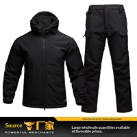 Ensemble de veste softshell et hardshell d'hiver à capuche, coupe ample, doublé polaire, à fermeture éclair, tactique, camouflage, best-seller transfrontalier