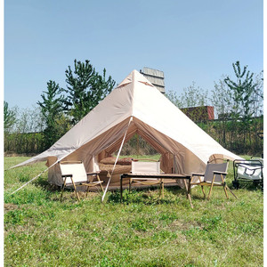 เต็นท์ตั้งแคมป์กลางแจ้งขนาดใหญ่4-6คนกันน้ำอ็อกซ์ฟอร์ดผ้าใบ4ม. ระฆัง yurt สำหรับรีสอร์ทซาฟารีและโรงแรมแกลมปิ้ง - Product Image 5