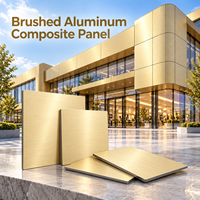 Panneau composite en aluminium brossé 4 mm 1220x2440 mm en or pour les murs des halls d'ascenseurs