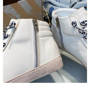 2025 femmes haut en cuir véritable sale baskets blanc coréen Style rétro caché Wedge chaussures hautes polyvalentes pour l'hiver - Product Image 5