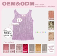 Top de Lentejuelas Multicolor para Niñas, Diseño OEM ODM, Sin Mangas, Cuello Redondo, Color y Patrón Personalizados, Brillante, para Danza y Espectáculos