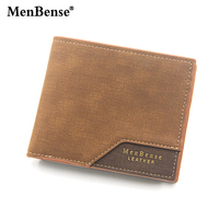 Grosir pria kecil mewah Fashion murah kulit PU ramping pendek klasik coklat hadiah kustom Logo antik desainer pria dompet
