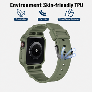 สายนาฬิกาแบบเคสกันกระแทก Upro Integrated Armor สำหรับ Apple Watch Series 9 8 7 6 5 4 3  วัสดุ TPU ซิลิโคน พร้อมหัวเข็มขัด - Product Image 5