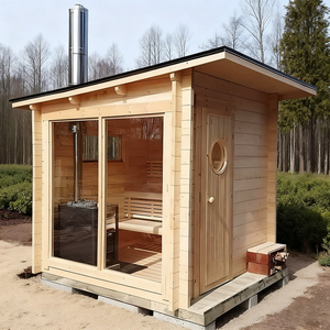 Cabine de sauna carrée en bois pour 4 personnes, prix le plus bas, sauna extérieur en forme de baril avec système de contrôle informatique et poêles électriques en option - Product Image 5