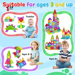 Sản Phẩm 2025 3D 100 pcs Creative <span class=keywords><strong>magblock</strong></span> khối nam châm xây dựng trẻ em Xây dựng đồ chơi STEM xe câu đố Fort gạch từ - Product Image 3