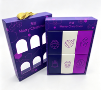 Calendrier de l'Avent de Noël moderne avec ruban et pelliculage mat pour emballage surprise saisonnier
