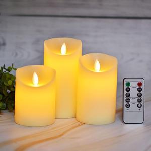 Pin nóng hoạt động dẫn Nến nhấp nháy Flameless điện nến với từ xa và giờ sáp giống như nhựa nến ngà - Product Image 3