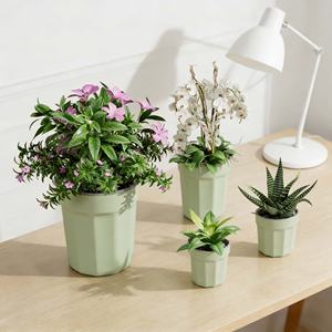 Pot de fleurs en céramique auto-arrosant avec design transparent de contrôle des racines, jardinière hydroponique écologique pour succulentes et plantes - Product Image 1