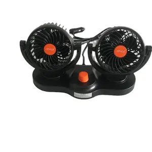 DC12V/24V 4inch universal Double Head car fan 360Degree rotatable no noise dashboard fan dual head car cooling fan 12v auto