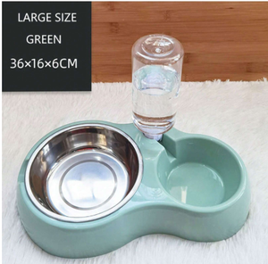 Porte-bol pliable pour animaux de compagnie forme mignonne antidérapant en acier inoxydable en plastique chat chien nourriture eau Double bol - Product Image 4