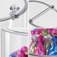 HOTEAM Bac à bonbons rond en acrylique avec couvercle magnétique 1,06 gal, récipient alimentaire en vrac hermétique, présentoir de vente au détail, vente en gros, OEM