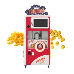Fully automatic, oil-popped popcorn machine with various flavors available