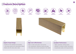 Không thấm nước trong nhà trang trí PVC Trần bảng điều chỉnh dễ dàng cài đặt WPC Trần gạch cho nhà văn phòng - Product Image 4