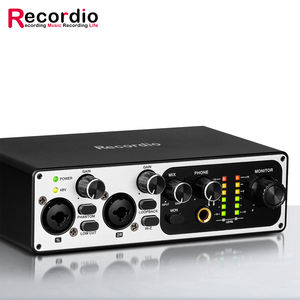 Interfaz de Audio de tarjeta de sonido para grabación de música por ordenador Resolución de 24 bits/192kHz Soporte 48V Phantom Power Streaming Podcasting - Product Image 6