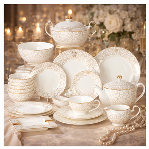 Keramisch Ramadan feest servies voor kinderen met gouden inleg, lekvrij ontwerp & keukengerei - Product Image 5