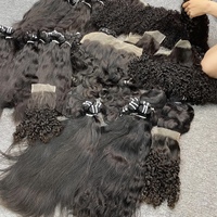 Paquetes de Cabello Humano Natural Sin Procesar al por Mayor, Proveedor de Cabello Rizado Indio con Cutícula Alineada, Cabello Indio Natural a Granel