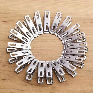 Lot de 20 pinces à <span class=keywords><strong>linge</strong></span> robustes <span class=keywords><strong>en</strong></span> acier inoxydable pour la maison et la salle de bain, promotionnelles et multi-achats - Product Image 2