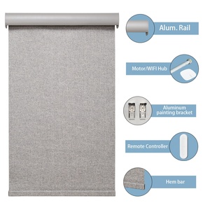 Cuộc sống thông minh Alexa nhà ở cuốn rèm cửa sổ bóng râm màu đen/trắng/màu be Con lăn Rèm cho Windows Cortina rolo motorizada - Product Image 2