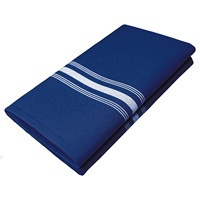 Vente en gros de fil de polyester filé MJS de qualité commerciale classique 12s, teint en fil, bleu roi, rayé style bistrot, fait main, réutilisable, 45x55cm