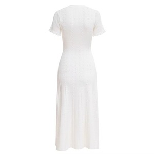 Abito casual da donna estivo abito casual Slim francese abito da donna a manica corta a girocollo lungo in maglia - Product Image 6