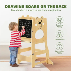 Taburete plegable de madera de diseño moderno, silla transformable para niños pequeños para cocina, dormitorio y baño para uso en la sala de estar - Product Image 4