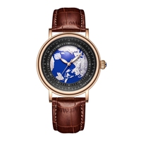 Jam Tangan Analog Quartz Lige 8963 Desain Unik Peta Dunia Tahan Air Baru