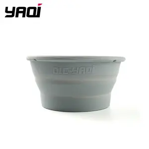 YAQI Gray Color Collapsible Silicone Men Shaving Bowl For Travel