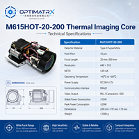 Module de caméra thermique zoom MWIR refroidi M615LEO-20-200 640 x 512 pour intégration d'imagerie thermique OEM