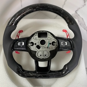 Volant en cuir pleine fleur et fibre de carbone pour Volkswagen Mk7 Mk6 Gti Gte <span class=keywords><strong>Gli</strong></span> R-line R Golf7 Golf6 Cc PoloJetta - Product Image 2