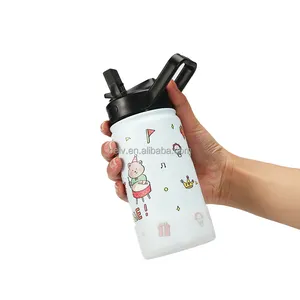 Botella de agua de acero inoxidable para niños y niñas, termo moderno y de lujo con aislamiento, con logotipo personalizado, venta al por mayor