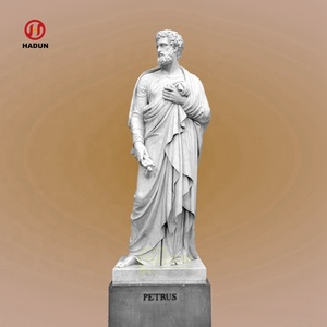Statua di san patrizio in marmo scultura religiosa scolpita a mano all'aperto - Product Image 1