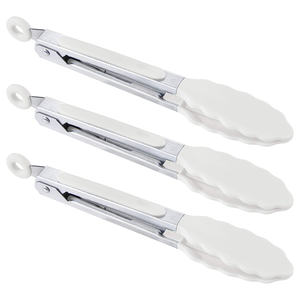 Pince alimentaire en silicone de qualité alimentaire pour cuisine, pain, steak, salade, pince de barbecue durable, 2 pinces de cuisson robustes à verrouillage pour grillades - Product Image 1