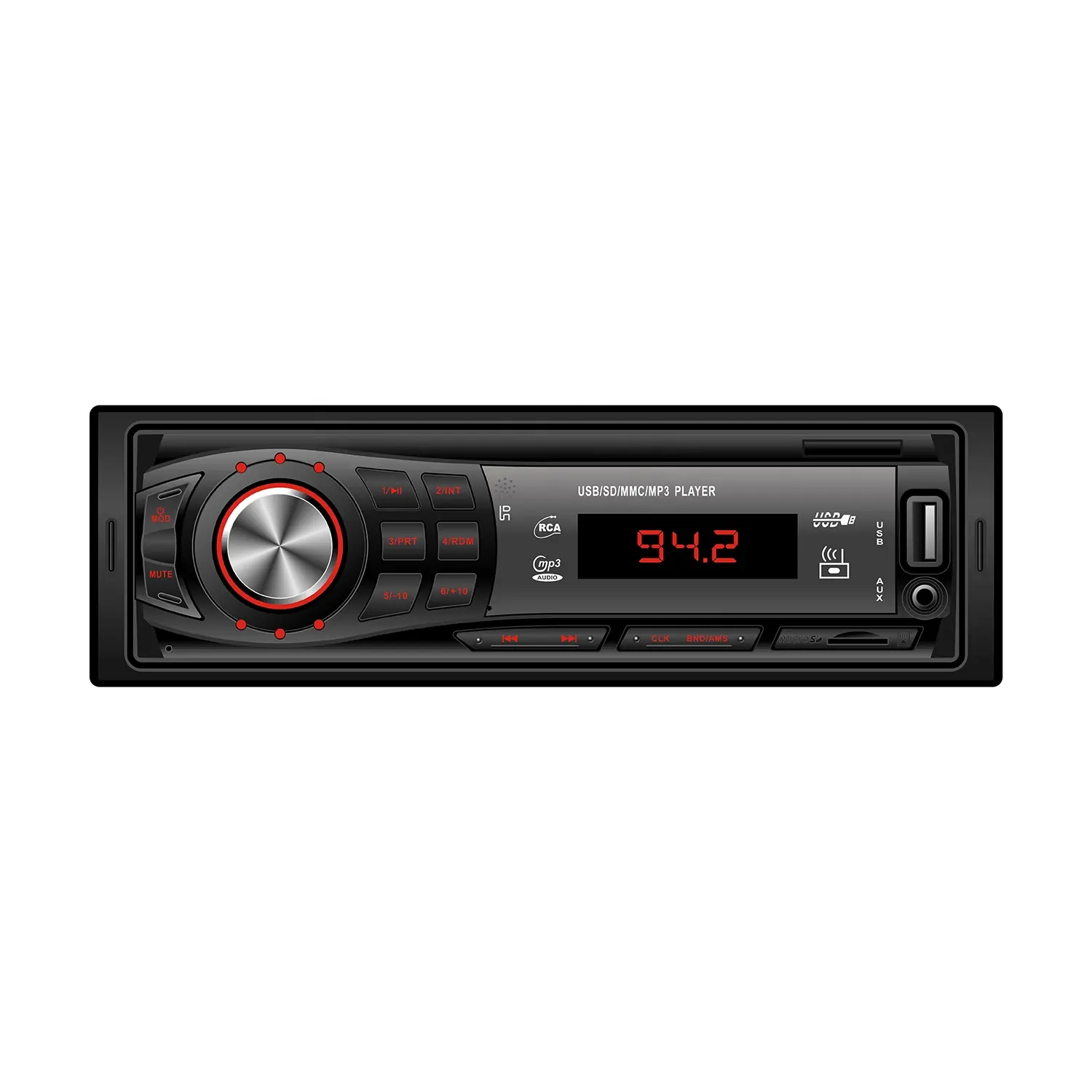 1 singolo Din SD lettore MP3 autoradio ricevitore ingresso FM Aux USB con Audio BT