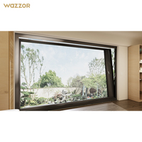Wazzor, los más vendidos, aleación de aluminio, Panorama eléctrico, marco de aluminio, vidrio, Vertical, Exterior, elevación eléctrica, ventanas para casa
