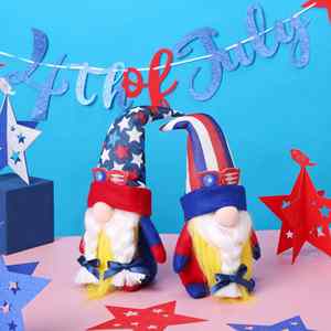 Vente en gros d'usine : Figurines de Noël sans visage de style américain, motif dessin animé |   Peluche patriotique pour la décoration de la maison du 4 juillet - Product Image 2