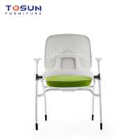 Chaise de formation exécutive ergonomique moderne pliable en PP avec coussin en éponge et tablette d'écriture amovible pour salle de classe et bureau – Vente en gros