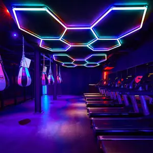 SUEZ Night Club Shop Showroom Supermercado Led Rgb Iluminación Hexagonal Luces Led