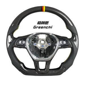 Volante Deportivo Gelinchi para <span class=keywords><strong>Volkswagen</strong></span> <span class=keywords><strong>Golf</strong></span> 7 MK7 <span class=keywords><strong>GTI</strong></span> POLO Passat, Forma de D, 35 mm, Fibra de Carbono y Cuero, 3.5 kg, 2 Radios - Product Image 3