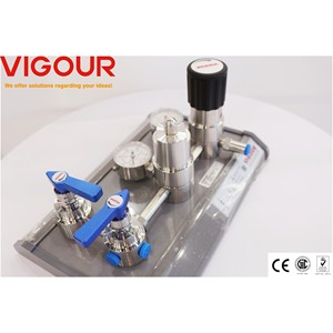 Regulador de <span class=keywords><strong>CO2</strong></span> de latón de doble cara para Panel de Control de presión de diseño Modular de Gas helio oxígeno para acetileno de argón propano LPG - Product Image 5