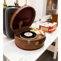 Lecteur de disques vinyle portable vintage de haute qualité, lecteur de cassettes, lecteur de disques vinyle avec poignée