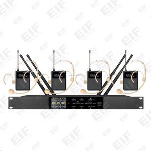 Microphone sans fil professionnel 4 canaux avec égaliseur de rétroaction intégré, fonction écho, XLR pour chant, discours, karaoké, utilisation sur scène - Product Image 5